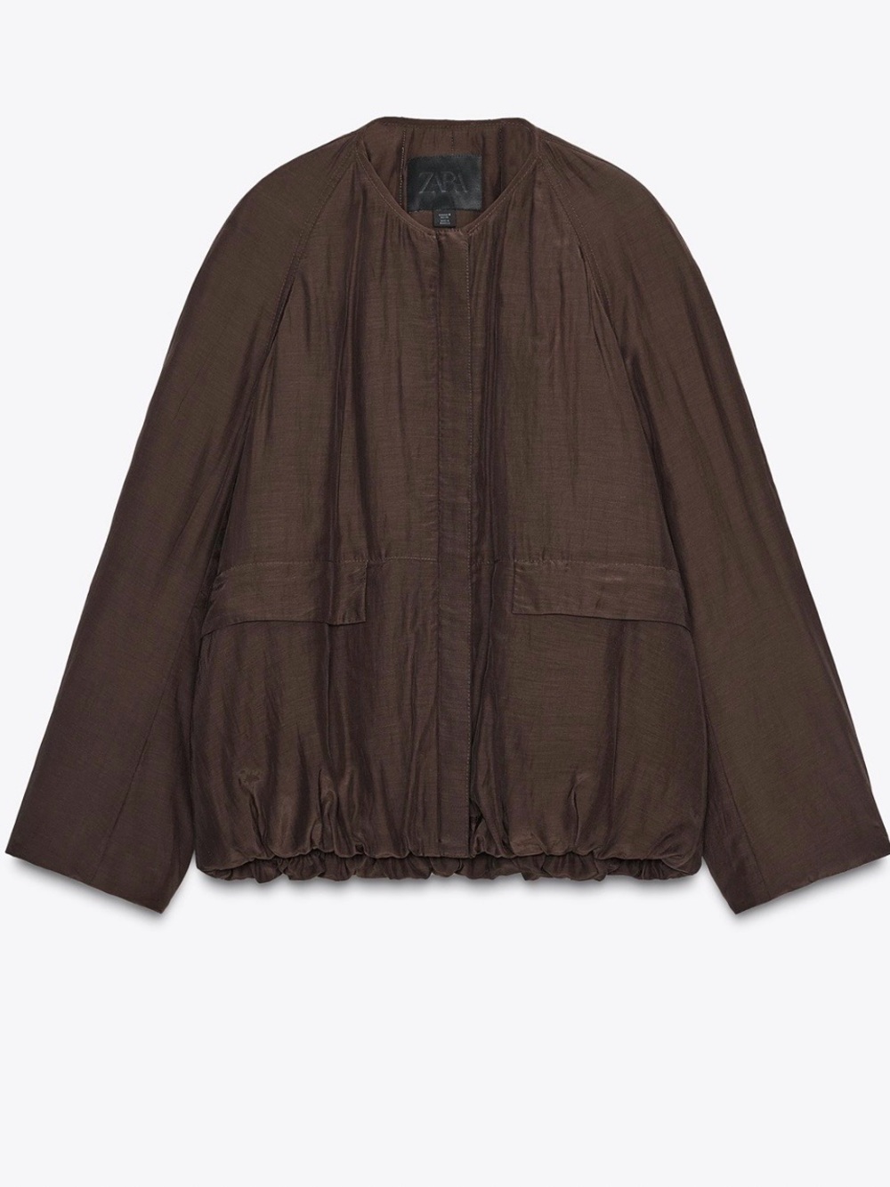 ZARA Brown Collection Pocket Puffer Jacket Size L
